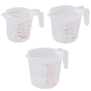 250/500/1000ML/100ML Plastic Measuring Cup Jug Pour Spout Surface Kitchen Tool Supplies Quality cup with graduated Kitchen