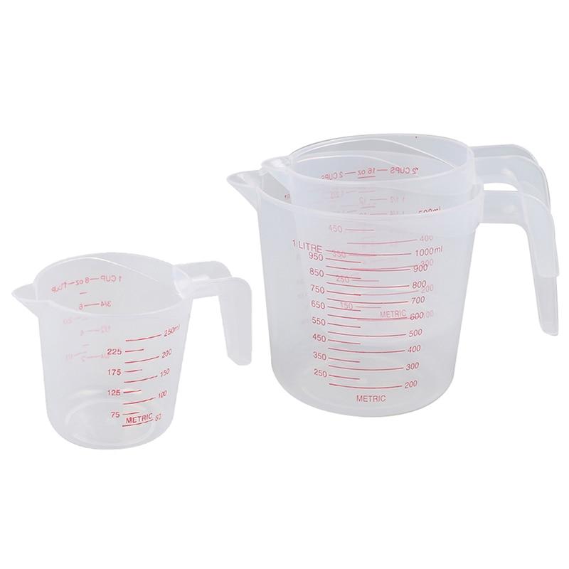 250/500/1000ML/100ML Plastic Measuring Cup Jug Pour Spout Surface Kitchen Tool Supplies Quality cup with graduated Kitchen