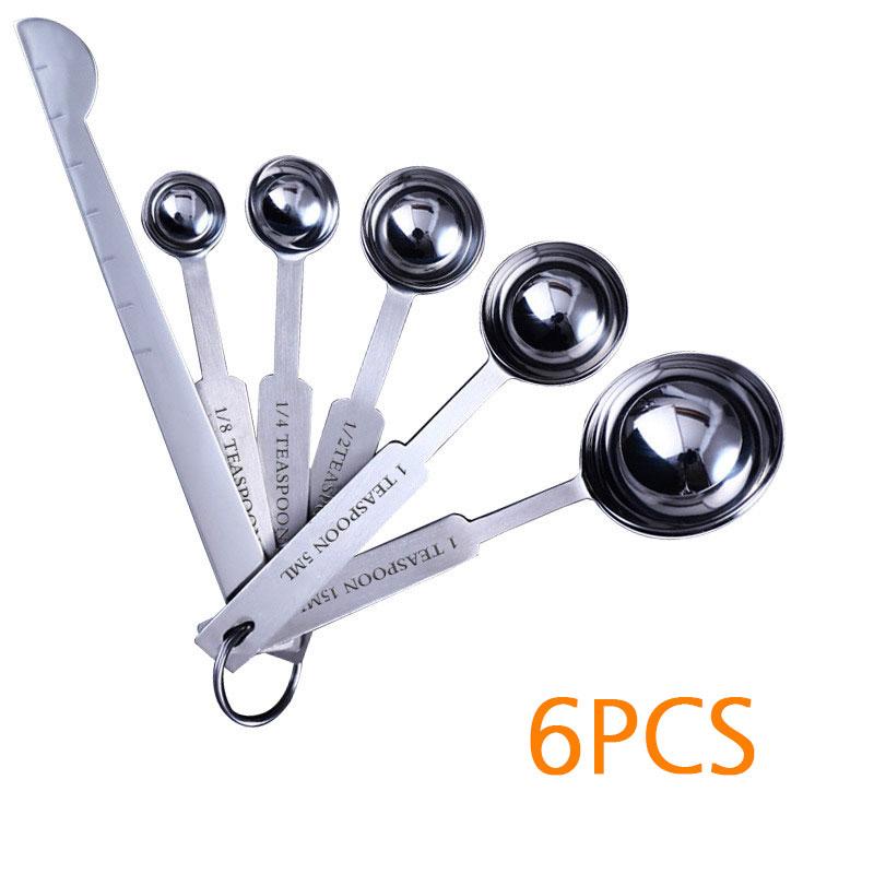 4Pcs/8pcs Multi Purpose Spoons Cup Measuring silicone Tools PP Baking Accessories Stainless Steel/Plastic Handle Kitchen Gadgets