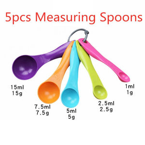 7 Pcs/Set Plastic Measuring Cups And Spoons Coffee Tea Sugar Cake Baking Liquid Measuring Cup Multifunctional Kitchen Tools