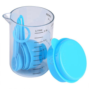 7 Pcs/Set Plastic Measuring Cups And Spoons Coffee Tea Sugar Cake Baking Liquid Measuring Cup Multifunctional Kitchen Tools