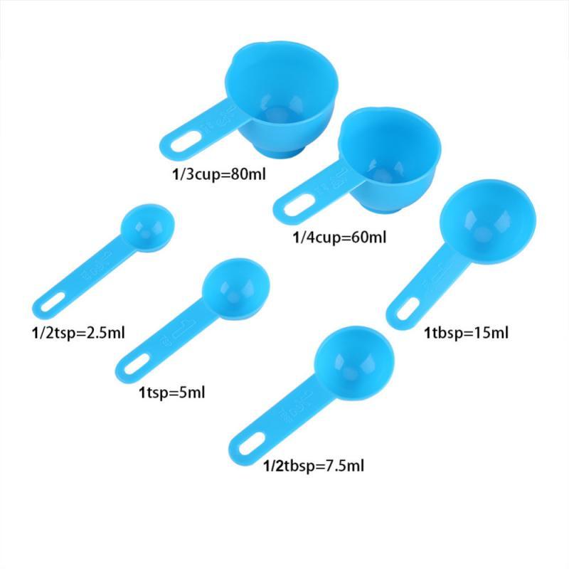 7 Pcs/Set Plastic Measuring Cups And Spoons Coffee Tea Sugar Cake Baking Liquid Measuring Cup Multifunctional Kitchen Tools