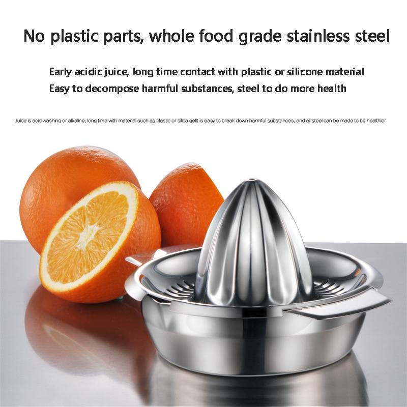 Portable lemon orange manual fruit juicer 304 stainless steel kitchen accessories tools citrus 100% raw hand pressed juice maker