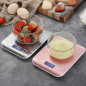 Professional Household Digital Kitchen Scale Electronic Food Scales Stainless Steel Weight Balance Measuring Tools g/kg/lb/oz/ml